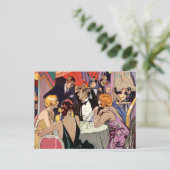 Art Deco Cocktail Party in Nightclub Briefkaart (Staand voorkant)