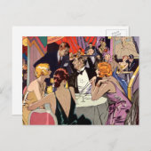 Art Deco Cocktail Party in Nightclub Briefkaart (Voorkant / Achterkant)