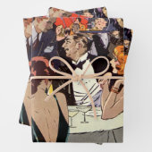  Art Deco Cocktail Party in Nightclub Inpakpapier Vel (In situ)