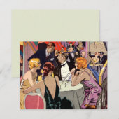  Art Deco Cocktail Party in Nightclub Kaart (Voorkant / Achterkant)