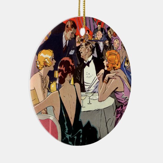 Art Deco Cocktail Party in Nightclub Keramisch Ornament (Rechts)