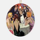 Art Deco Cocktail Party in Nightclub Keramisch Ornament (Links)