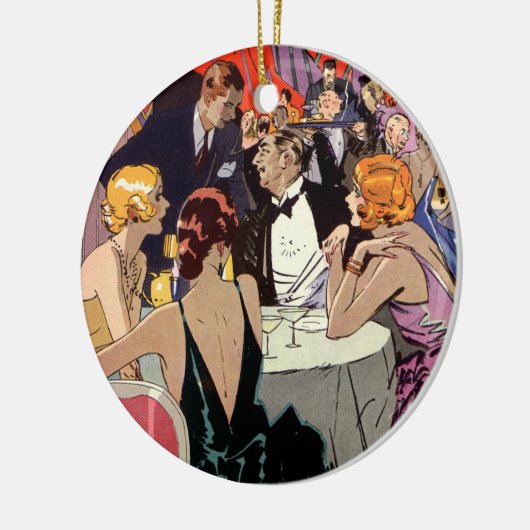  Art Deco Cocktail Party in Nightclub Keramisch Ornament (Links)