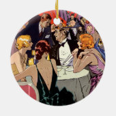 Art Deco Cocktail Party in Nightclub Keramisch Ornament (Achterkant)