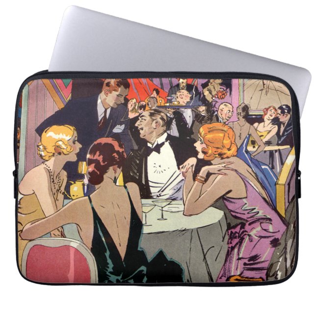  Art Deco Cocktail Party in Nightclub Laptop Sleeve (Voorkant)