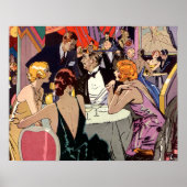  Art Deco Cocktail Party in Nightclub Poster (Voorkant)