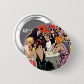  Art Deco Cocktail Party in Nightclub Ronde Button 5,7 Cm (Voorkant /achterkant)