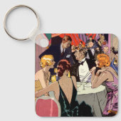 Art Deco Cocktail Party in Nightclub Sleutelhanger (Voorkant)