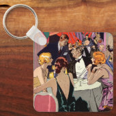 Art Deco Cocktail Party in Nightclub Sleutelhanger (Voorkant)