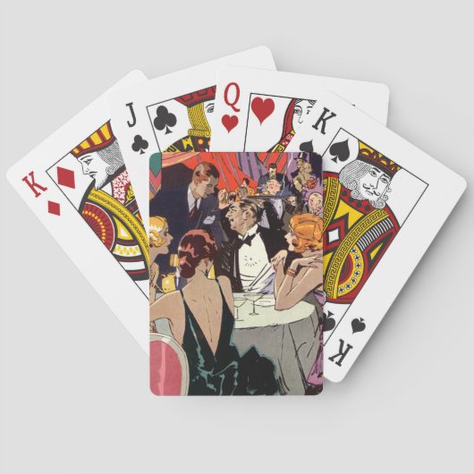  Art Deco Cocktail Party in Nightclub Speelkaarten (Achterkant)