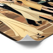 Art Deco Cocktailparty in Nightclub Briefkaart Poster (Hoek)