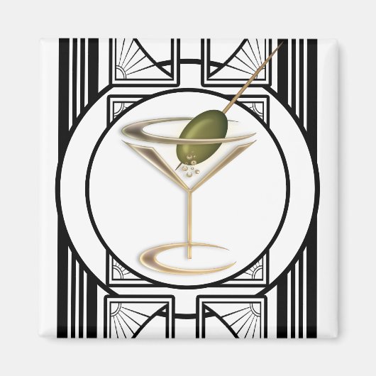 Art Deco Cocktails Magnets Magneet (Voorkant)