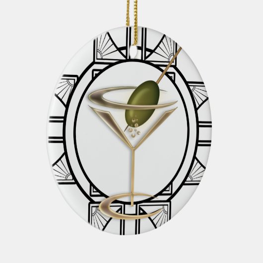 Art Deco Cocktails Persoonlijke versiering Keramisch Ornament (Rechts)