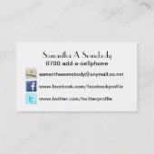 Art Deco Cocktails Sociaal Profiel Contactkaartje (Achterkant)