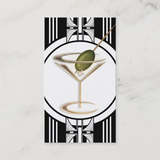 Art Deco Cocktails Sociaal Profiel Contactkaartje (Voorkant)