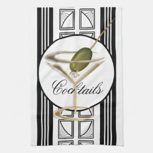Art Deco Cocktails Tea Towel Theedoek