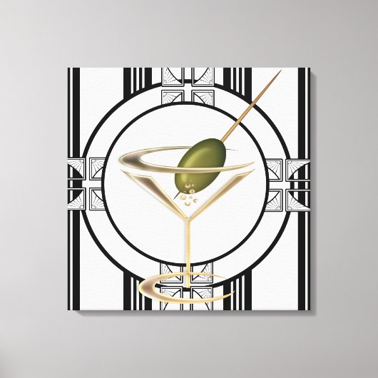 Art Deco Cocktails Wall Canvas Afdruk (Voorkant)