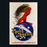 Art Deco Coffee Advertentie Poster<br><div class="desc">Les Cafés du Brésil alimentent l'univers "The Brazilian coffee feeds the universe" -Een Repro. print (van klein tot maximaal formaat) van een prachtig Art Deco poster van de Franse meester Jean D'Ylen in 1930. Perfect voor uw interieur. Lijst het en dit zou een mooie retro stijl kamer decoratie in een...</div>