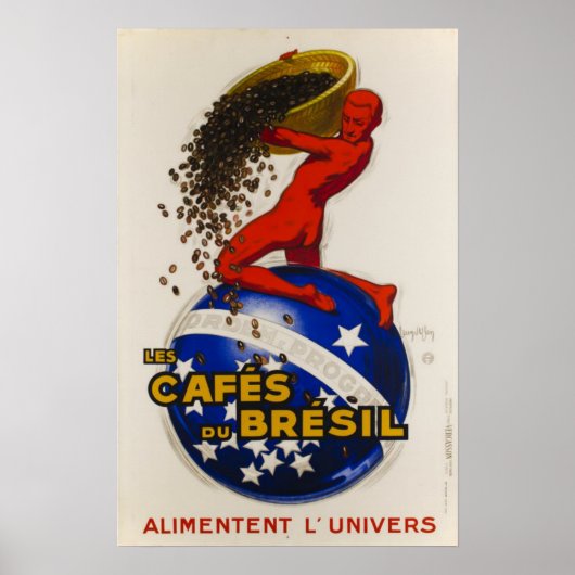  Art Deco Coffee Advertentie Poster (Voorkant)