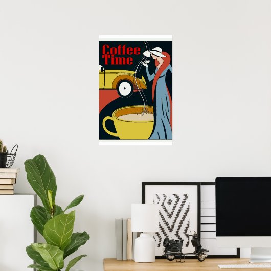 Art Deco Coffee Time Poster (Thuiskantoor)