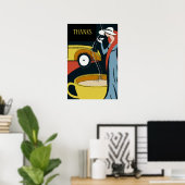 Art Deco Coffee Time Thanks Poster (Thuiskantoor)