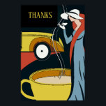 Art Deco Coffee Time Thanks Poster<br><div class="desc">Add or edit text to this vintage coffee poster.</div>