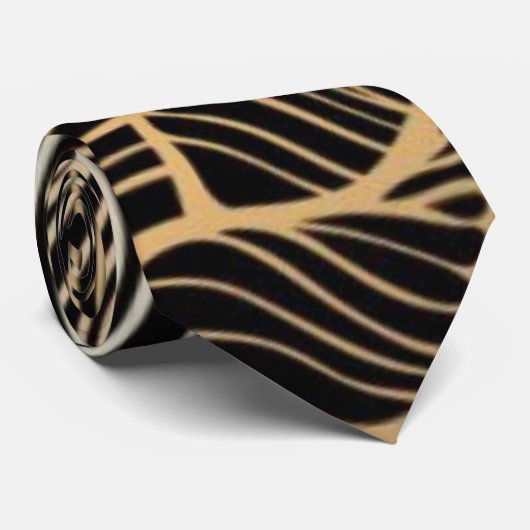 Art Deco-Collectie De palms Gold Black Stropdas (Opgerold)