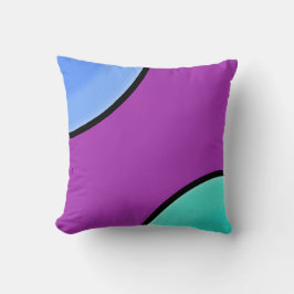 Art Deco Color Block Violet Blauw Zeeschuim en Zwa Kussen