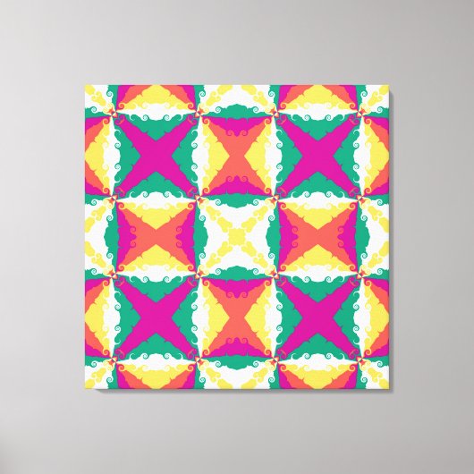 Art Deco Colorful Swirl Retro Abstracte Art Canvas Afdruk (Voorkant)