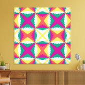 Art Deco Colorful Swirl Retro Abstracte Art Canvas Afdruk (Insitu (Woonkamer))