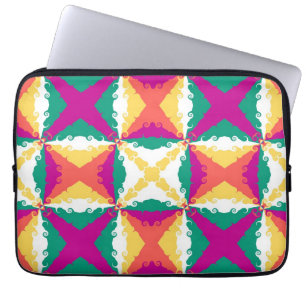 Art Deco Colorful Swirl Retro Abstracte Art Laptop Sleeve