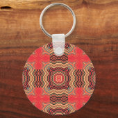 Art Deco Colorful Swirl Retro Abstracte Art Sleutelhanger (Voorkant)