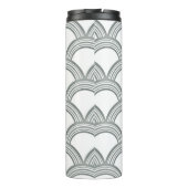 Art Deco Concentrische Cirkels Grijze Thermosfles (Achterkant)