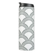 Art Deco Concentrische Cirkels Grijze Thermosfles (Geroteerd rechts)