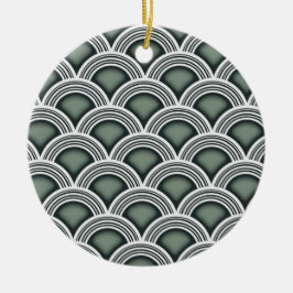 Art Deco concentrische cirkels Keramisch Ornament