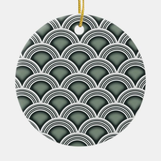 Art Deco concentrische cirkels Keramisch Ornament (Voorkant)