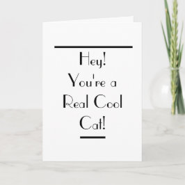 Art Deco Cool Cat Verjaardagskaart Kaart
