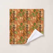 Art Deco Copper Green Gold Tiger Lady Bad Handdoek (Wasdoekje)