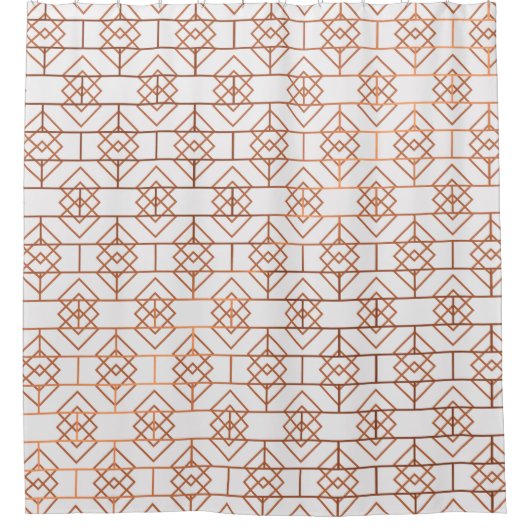 Art Deco Copper Pattern Shower Curtain Douchegordijn (Voorkant)