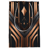 Art Deco Copper & Silver Geometric Design Medium Cadeauzakje (Voorkant)