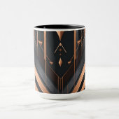 Art Deco Copper & Silver Geometric Design Mok (Midden)