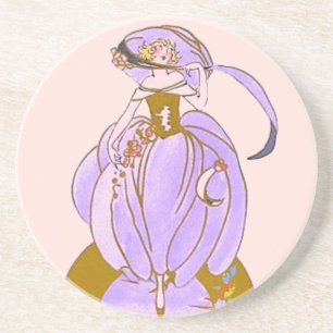 Art Deco Costumed Lady Zandsteen Onderzetter