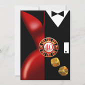 Art Deco Couple 40e verjaardag | rood zwart Kaart (Voorkant)