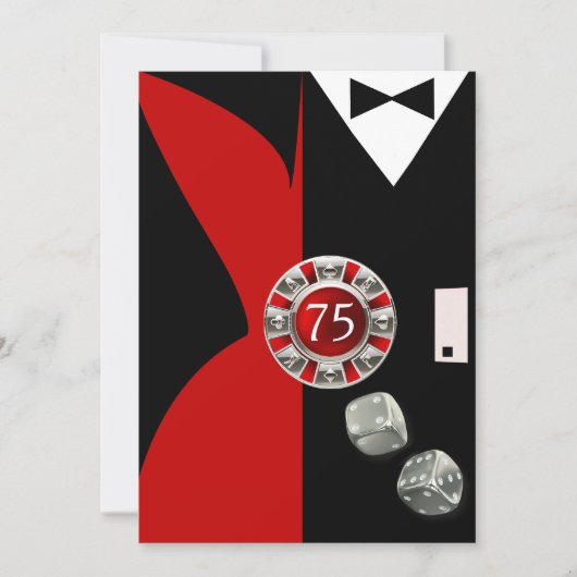 Art Deco Couple 75e verjaardag | rood zwart Kaart (Voorkant)