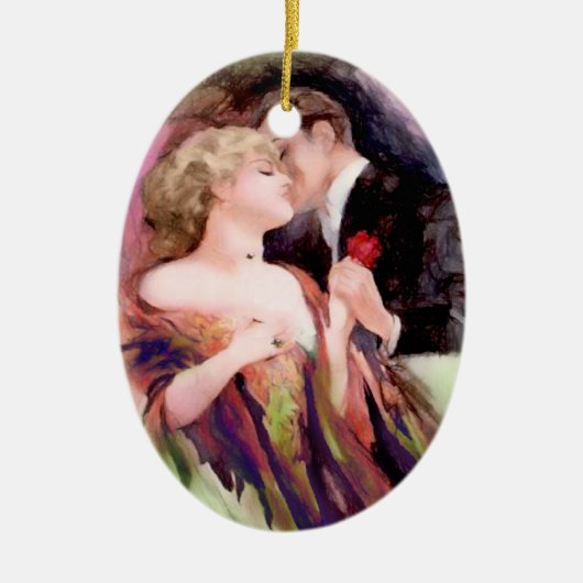 Art Deco Couple, gepersonaliseerd Ornament (Voorkant)