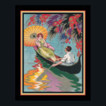 Art Deco Couple in Canoe 1920 Poster<br><div class="desc">1920s,  kleurrijk,  kunstdeco,  druk van paar in een kano 11x14 hier getoond. Ook verkrijgbaar in drie andere formaten,  waaronder 16x20.</div>