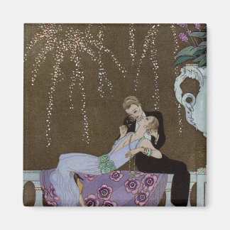 Art Deco Couple Kisssing Magneet