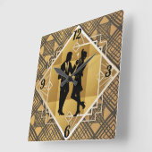 Art Deco Couple. Vierkante Klok (Hoek)
