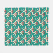 Art Deco Crane - achtergrond van turkooizen Fleece Deken (Voorkant (Horizontaal))