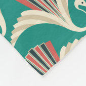 Art Deco Crane - achtergrond van turkooizen Fleece Deken (Hoek)